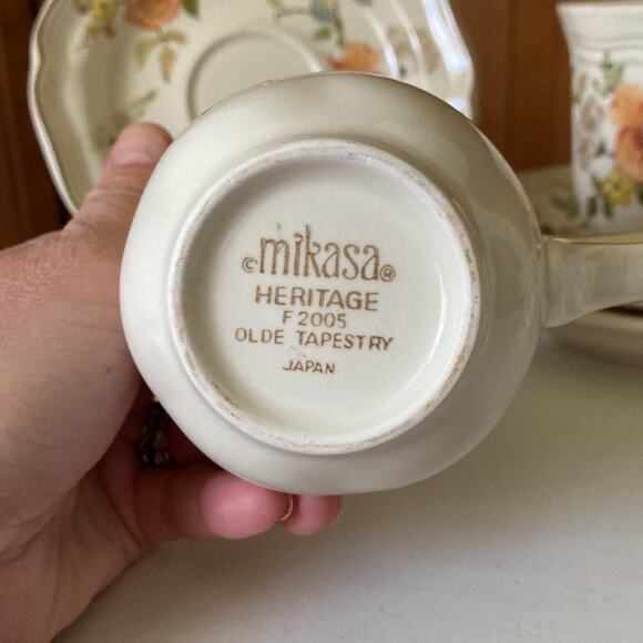 Vintage Mikasa “Olde Tapestry” Cups & Saucers, Service for 4 - Picture 8 of 14